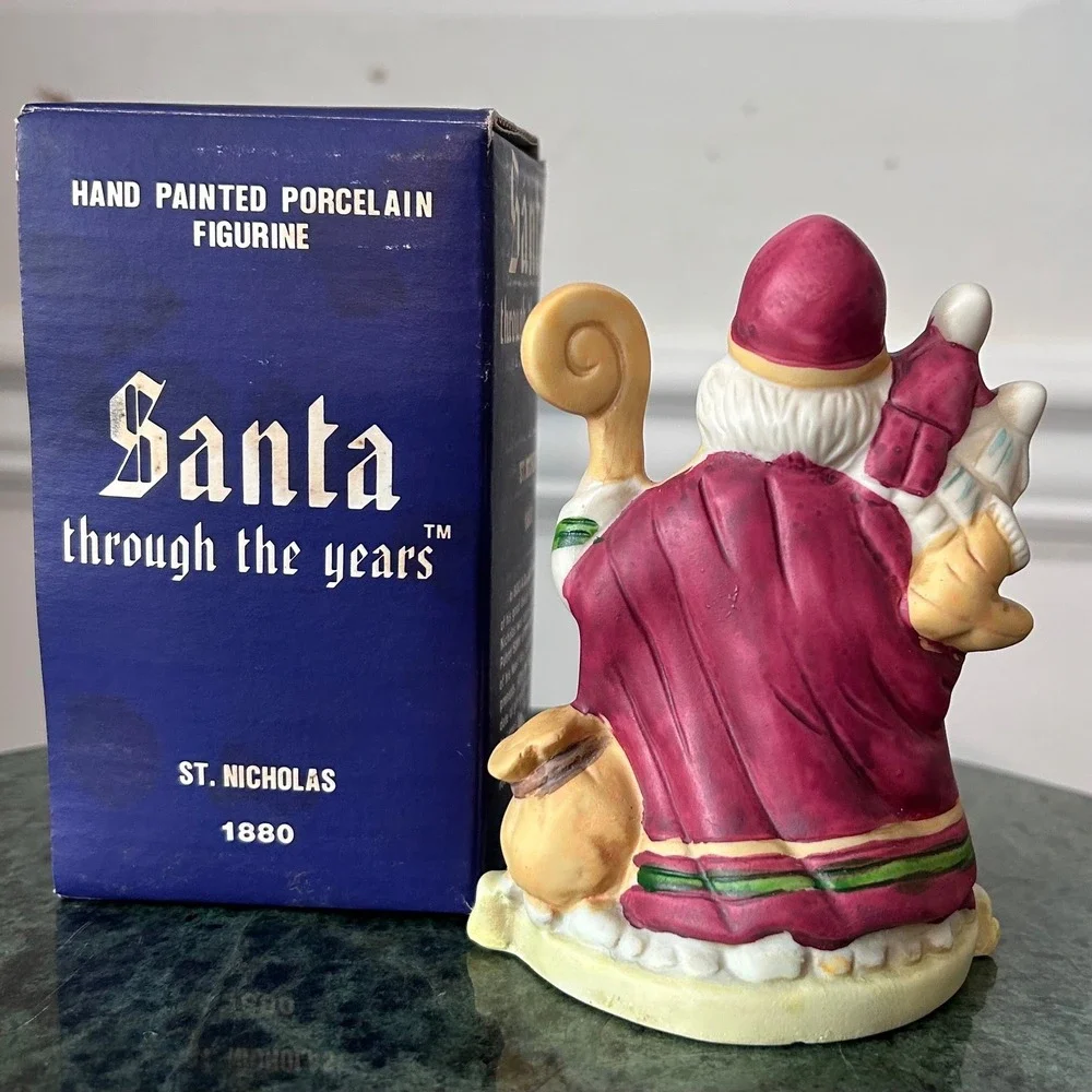 RSVP Santa Through The Years 1990 Porcelain Figurine Set St Nicholas 1880-1940